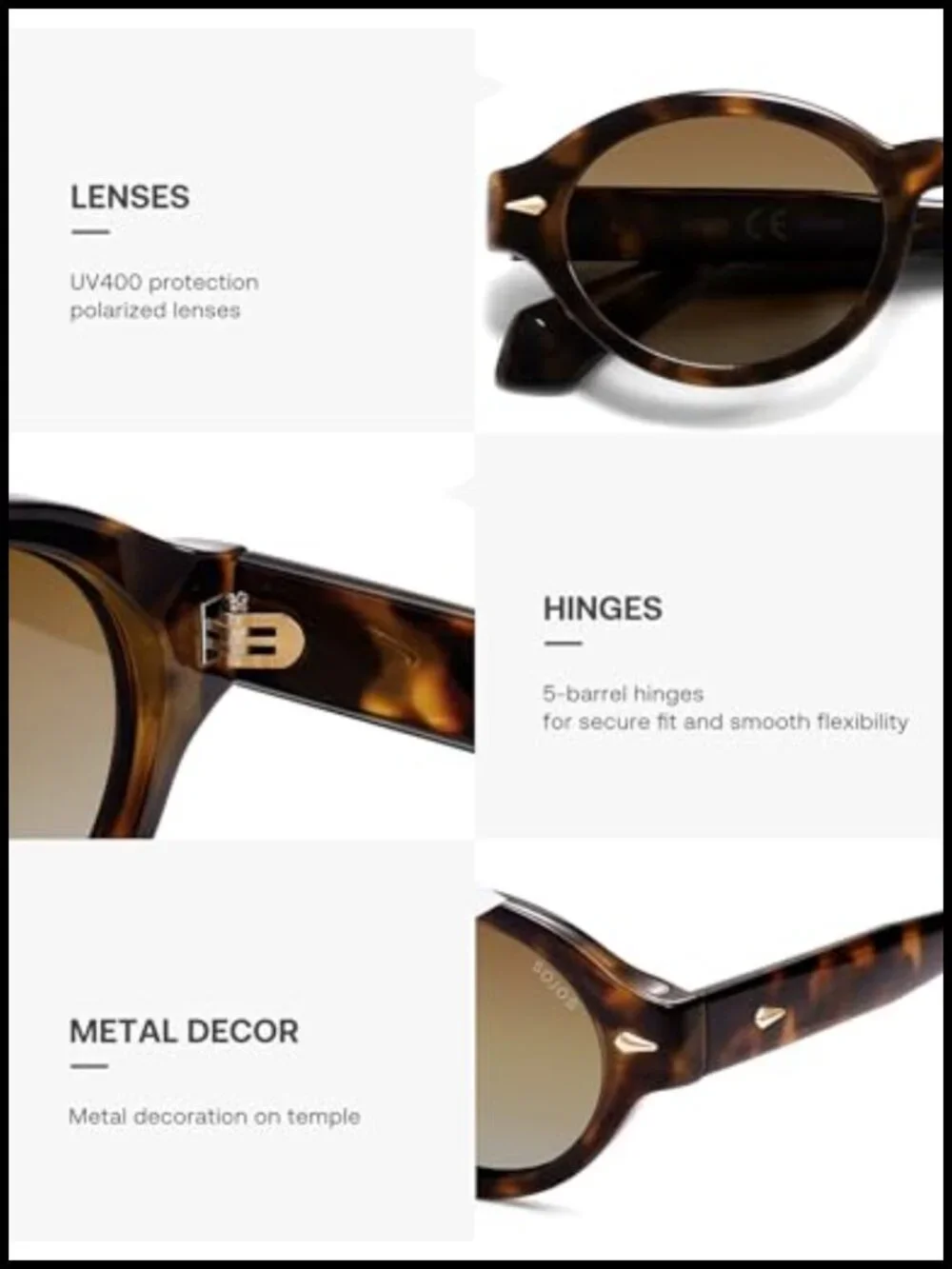 Retro Oval Polarized Sunglasses Women Men Chic Trendy 90s UV Protection